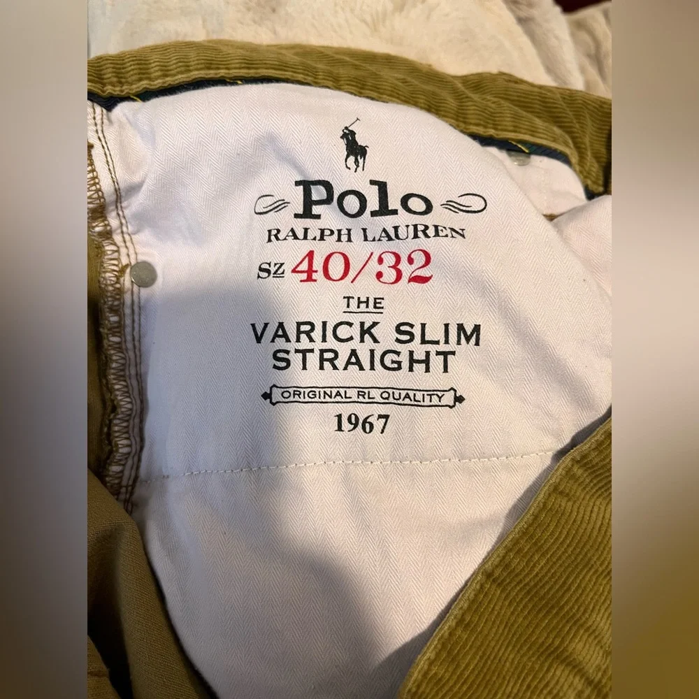Polo Ralph Lauren Corduroy Varick Slim Straight Cotton Jeans Brown 40/32